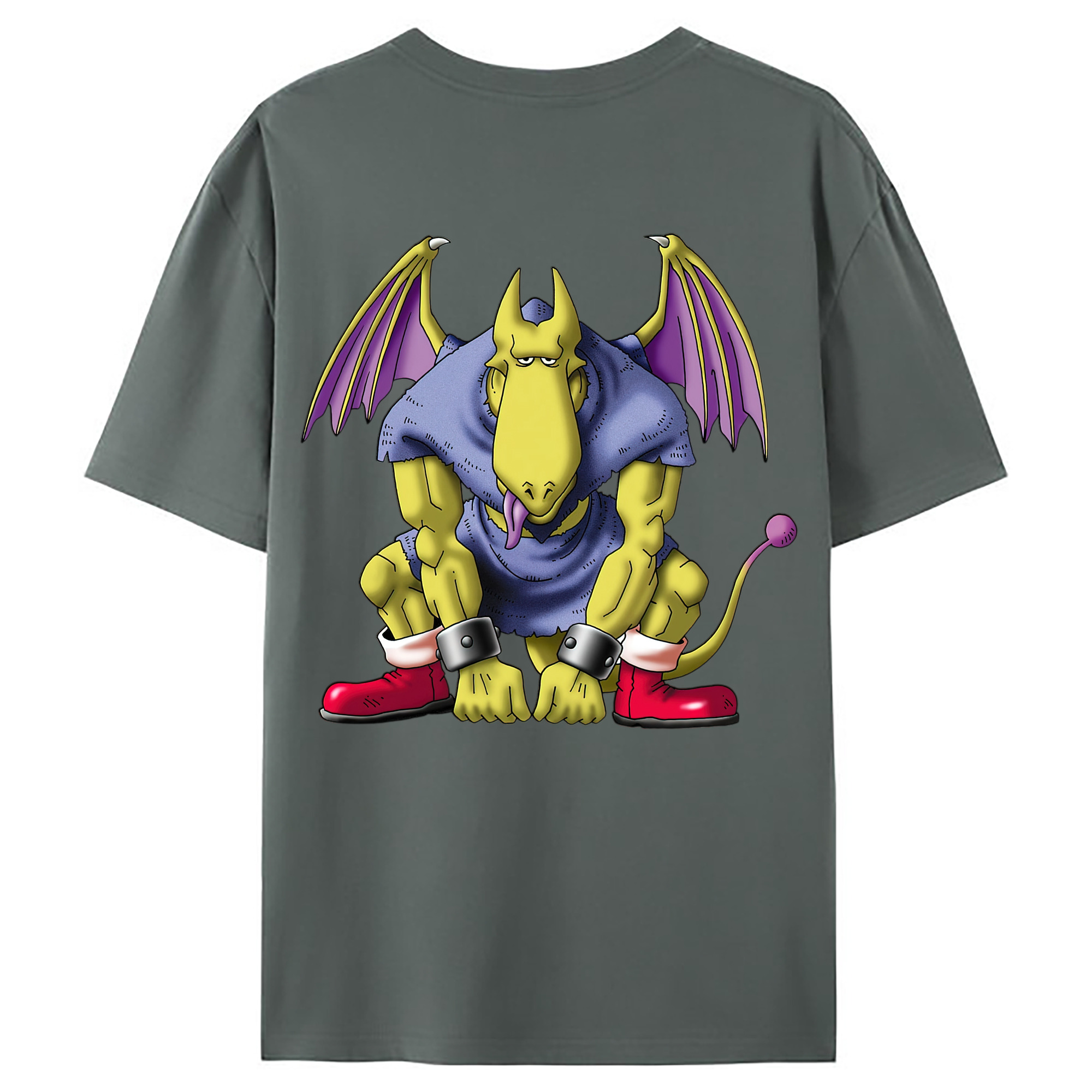 （画像用） ドラゴンクエスト Doragon Kuesuto Dragon Quest 綿100％ メンズ半袖Tシャツ（バックプリント） 通気性